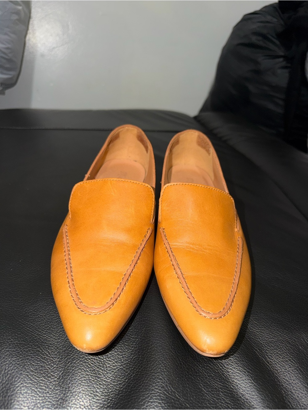 Women’s “Madewell” Tan Leather Slip-On Loafers